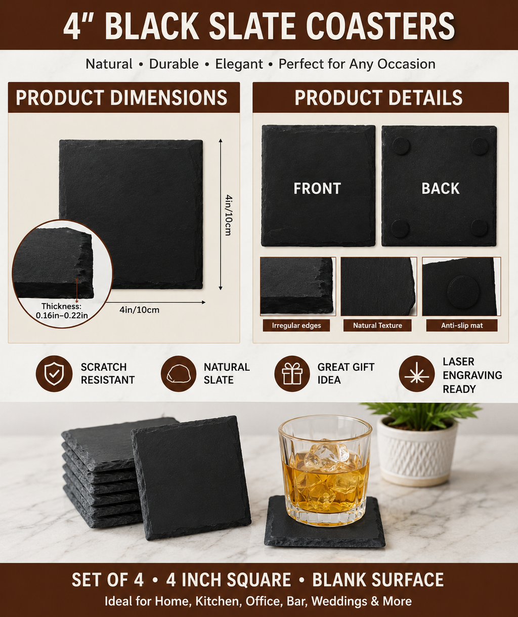 Slate Coaster - Personalized
